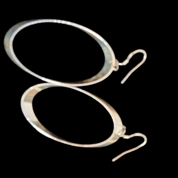 Vintage sterling oblong illusion earrings - Picture 3 of 8